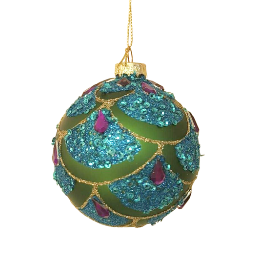 Villa Weiste, kimaltava turkoosi lasipallo