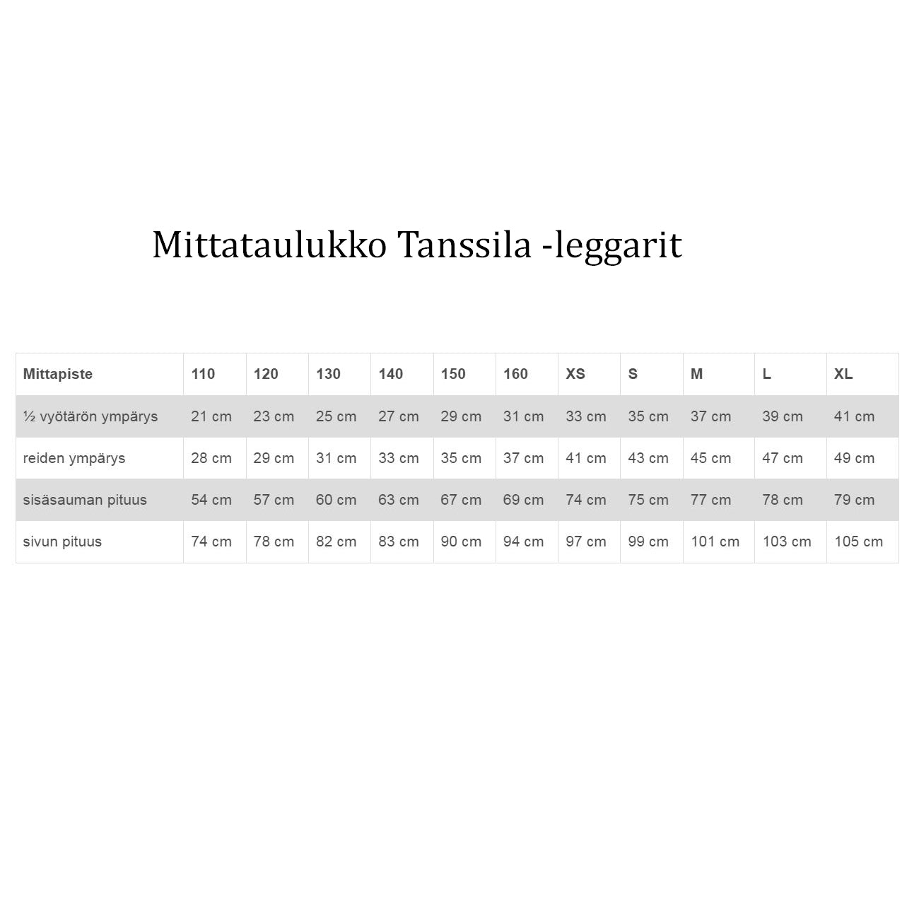 Tanssila leggarit, musta