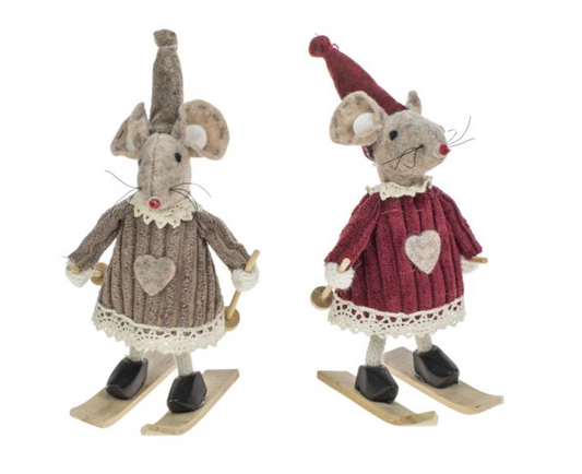 Weiste, hiihtävä hiiri samettitakki, 11cm