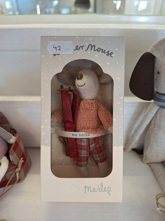 Maileg talvihiiri suksilla