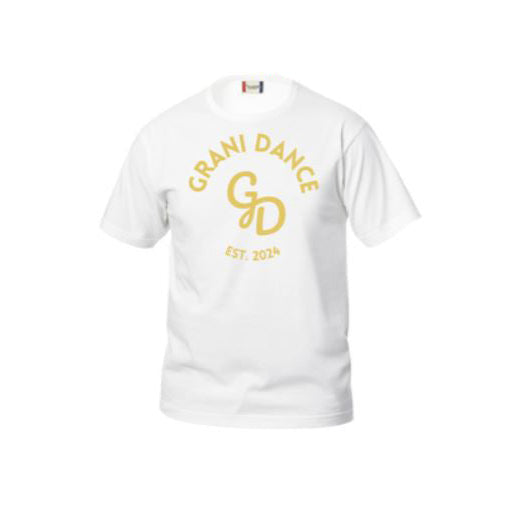 Grani Dance lasten t-paita, valkoinen, kultainen glitter