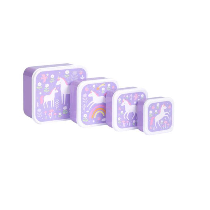 A Little Lovely Company Unicorn Dreams -eväsrasiat, violetti, 4 erilaista