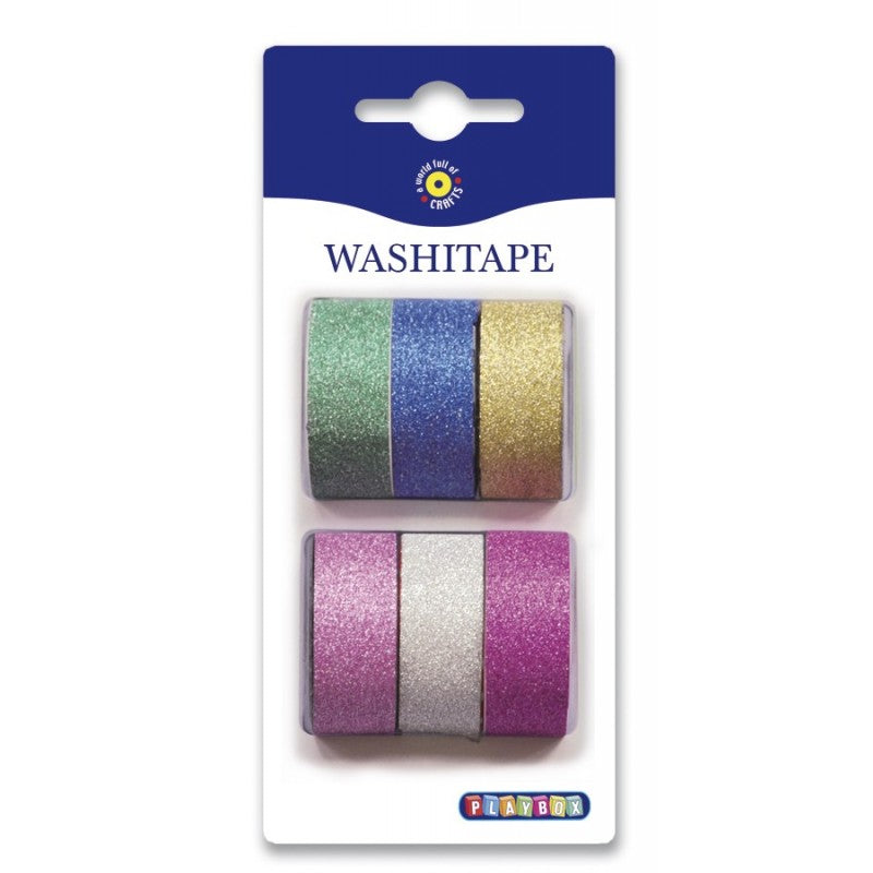 Washiteippi, 6 väriä glitter