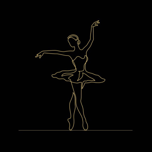 Igris, pakettikortti musta, kultainen ballerina