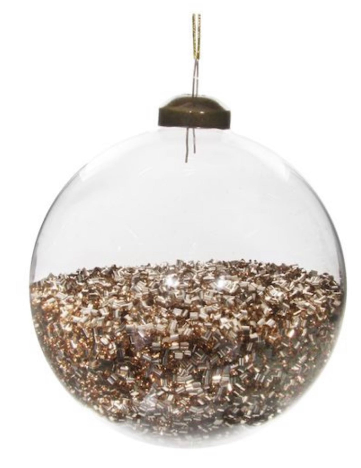 Shishi, lasinen joulupallo, shampanjaglitter