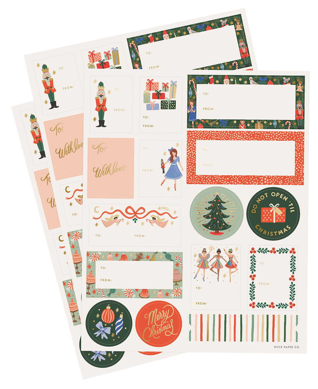 Rifle Paper CO jouluiset tarra-arkit
