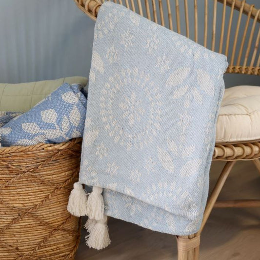 Chic Antique, torkkupeitto, vaaleansininen