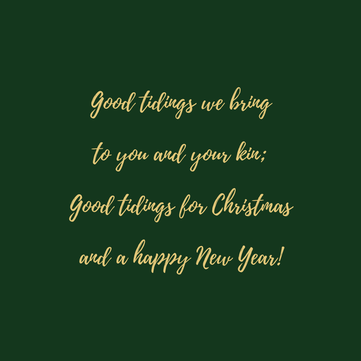 Igris, Good tidings -quote, joulukortti